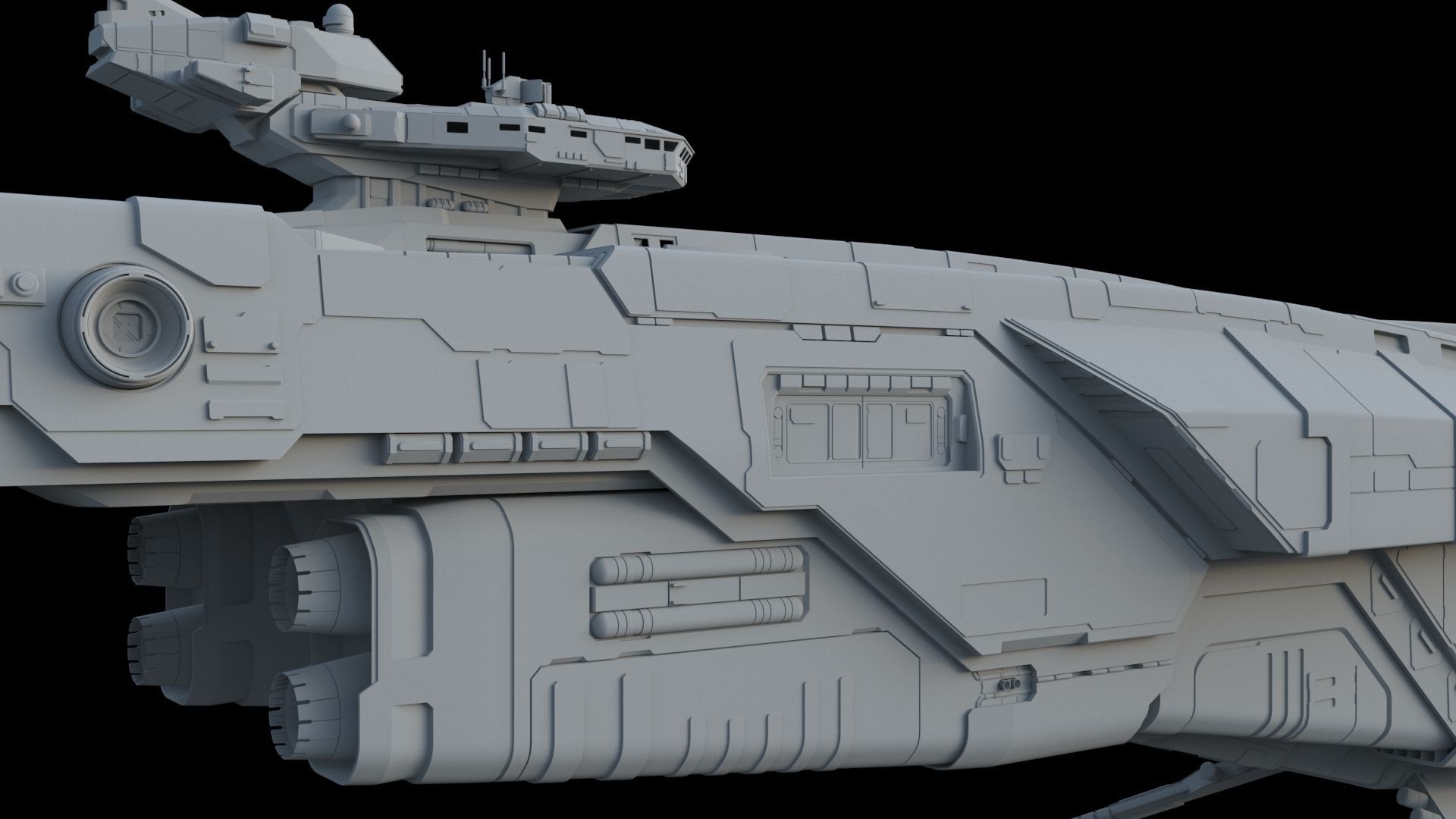 Sci Fi Spaceship - Patrol Cruiser 3D model_18