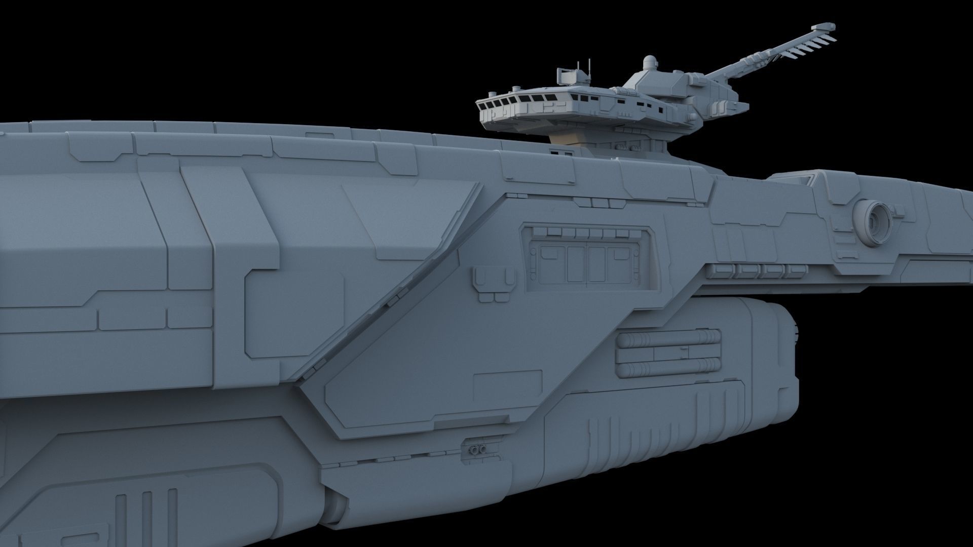 Sci Fi Spaceship - Patrol Cruiser 3D model_23