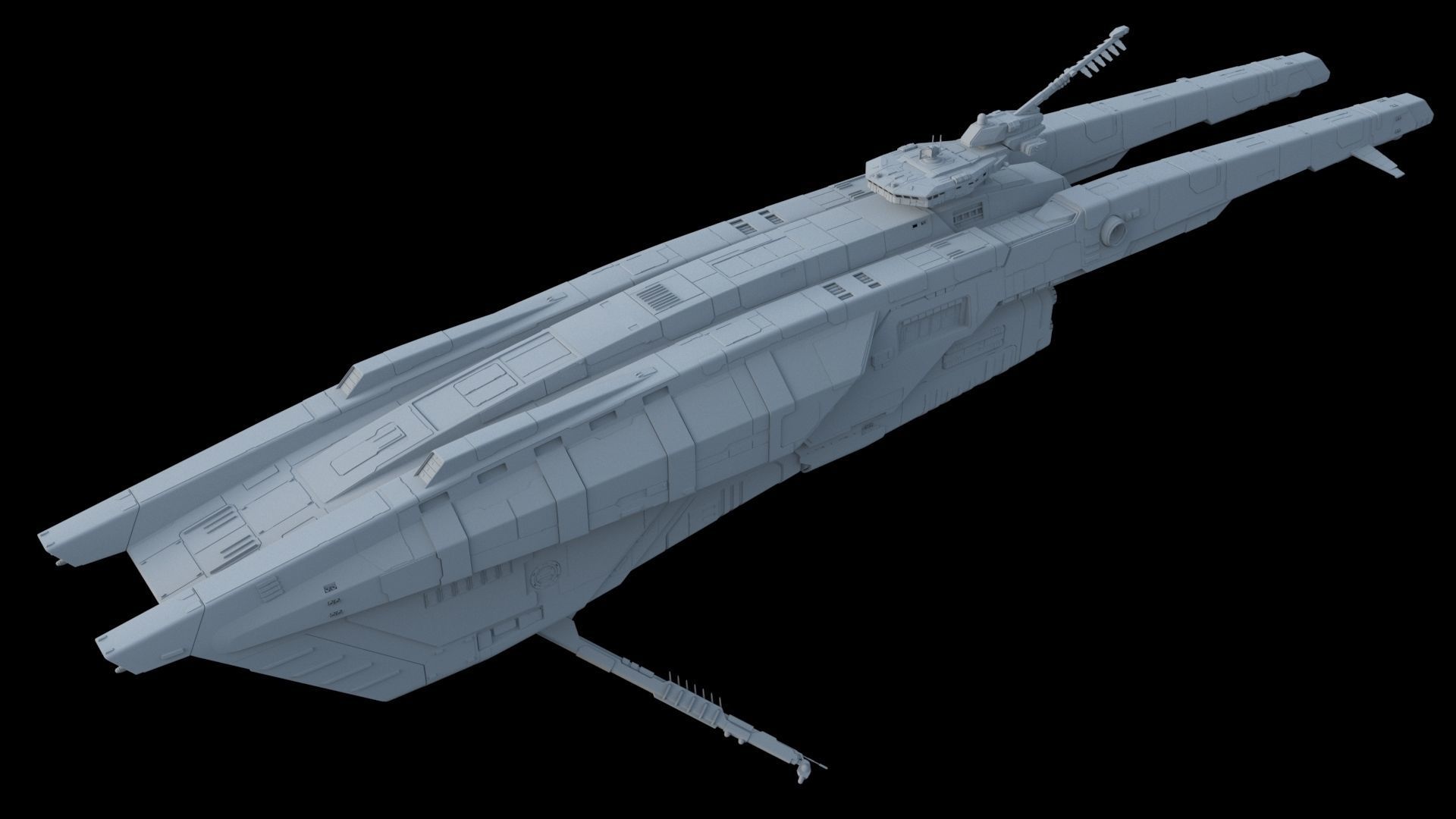 Sci Fi Spaceship - Patrol Cruiser 3D model_9