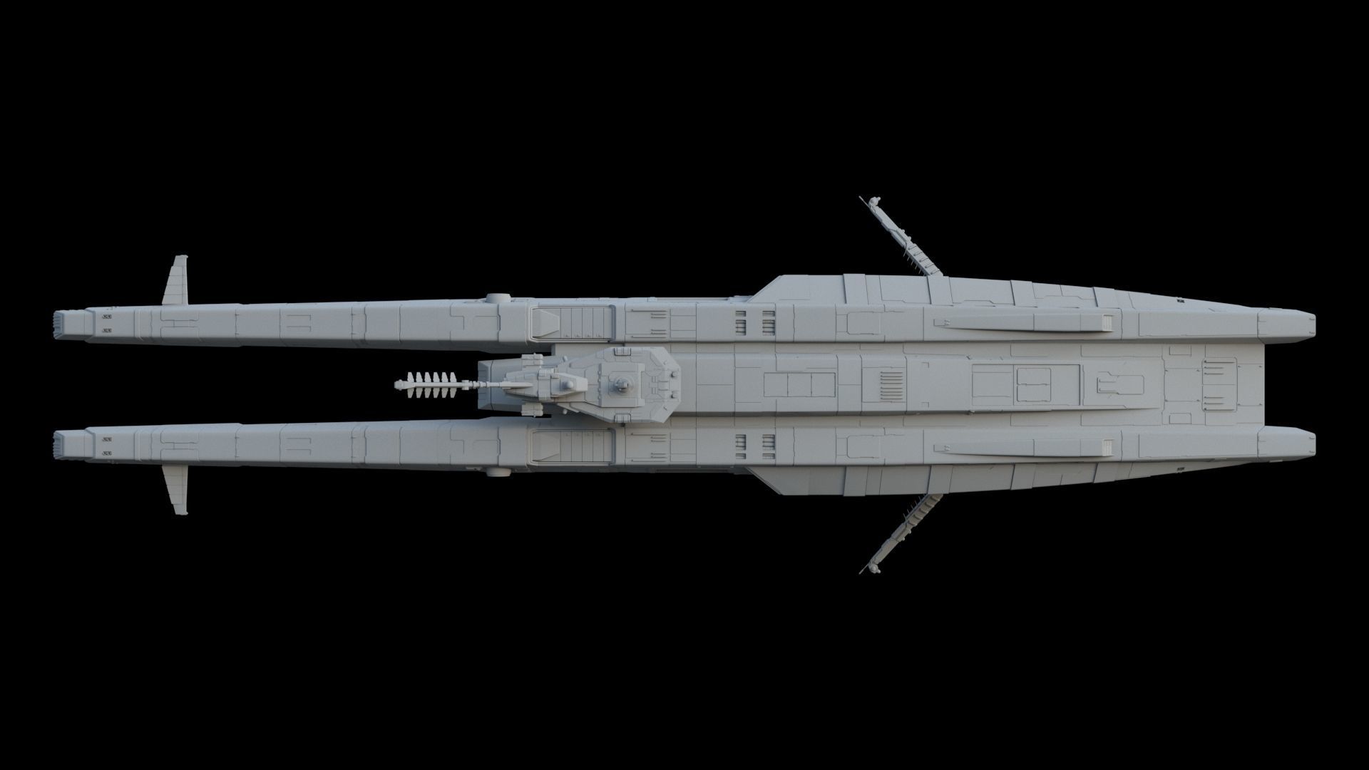 Sci Fi Spaceship - Patrol Cruiser 3D model_5