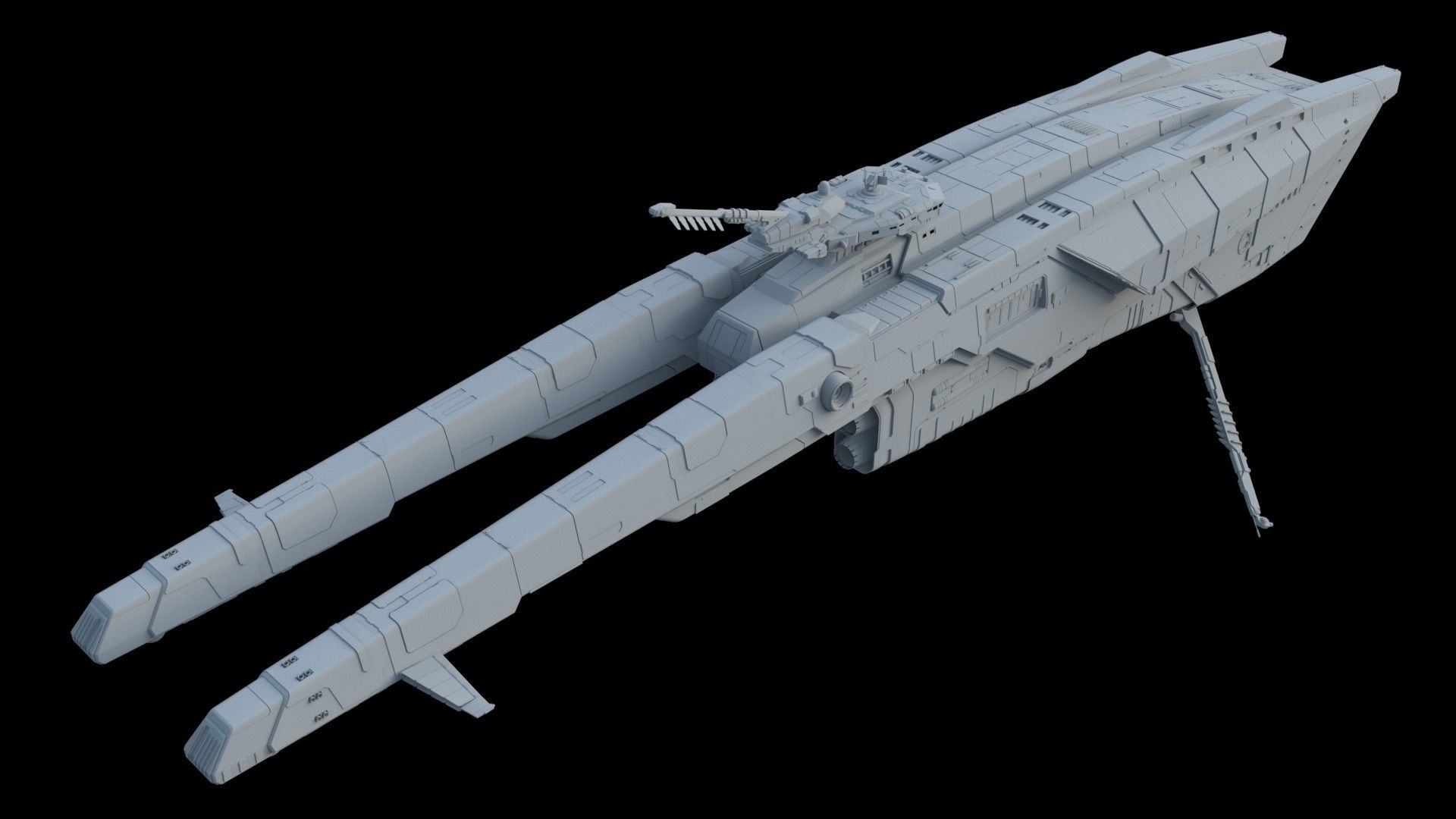 Sci Fi Spaceship - Patrol Cruiser 3D model_11