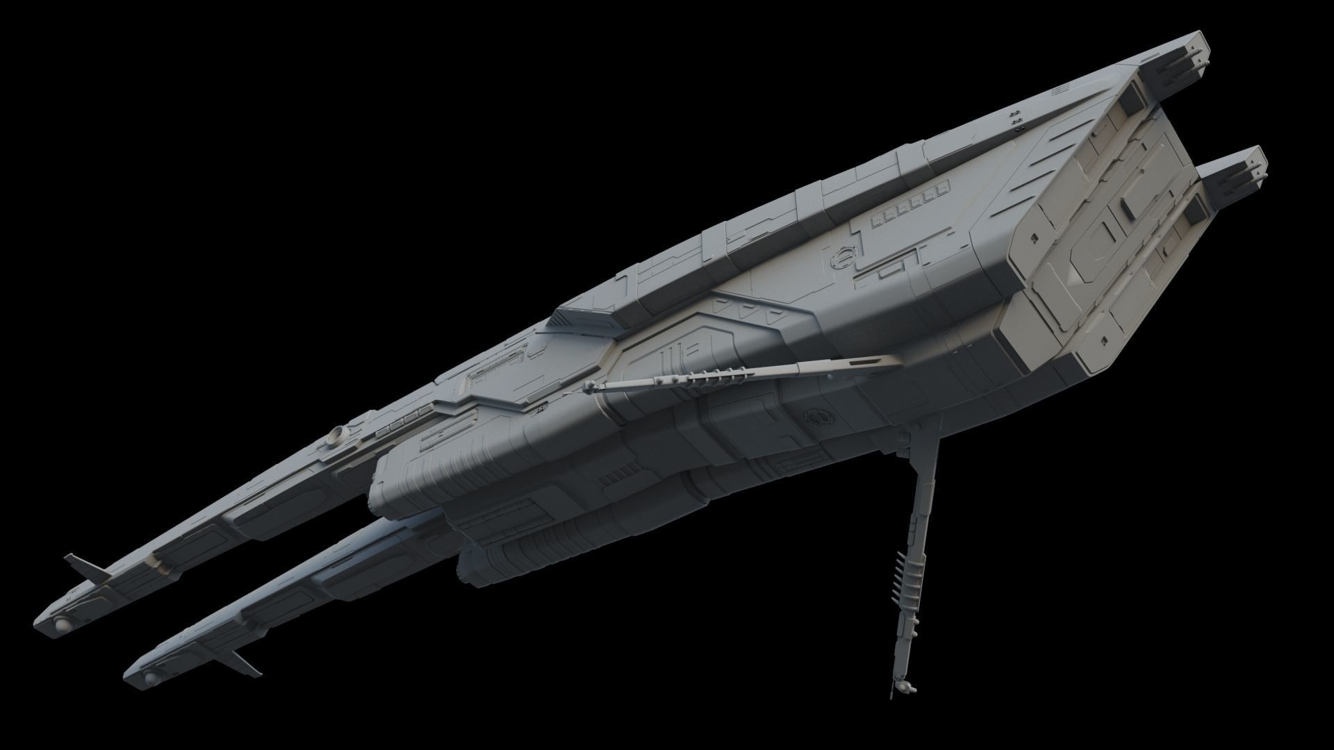 Sci Fi Spaceship - Patrol Cruiser 3D model_8
