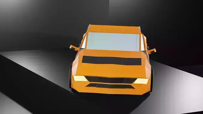 Lowpoly Sport Car - Neon Orange