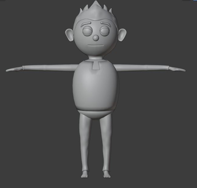 Man Boy Rigged Toon Character with Walk Animation Low-poly 3D model_4