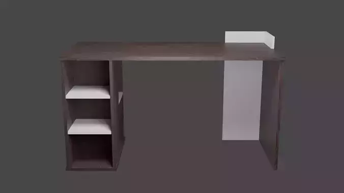 Low Poly Desk with shelves and drawers