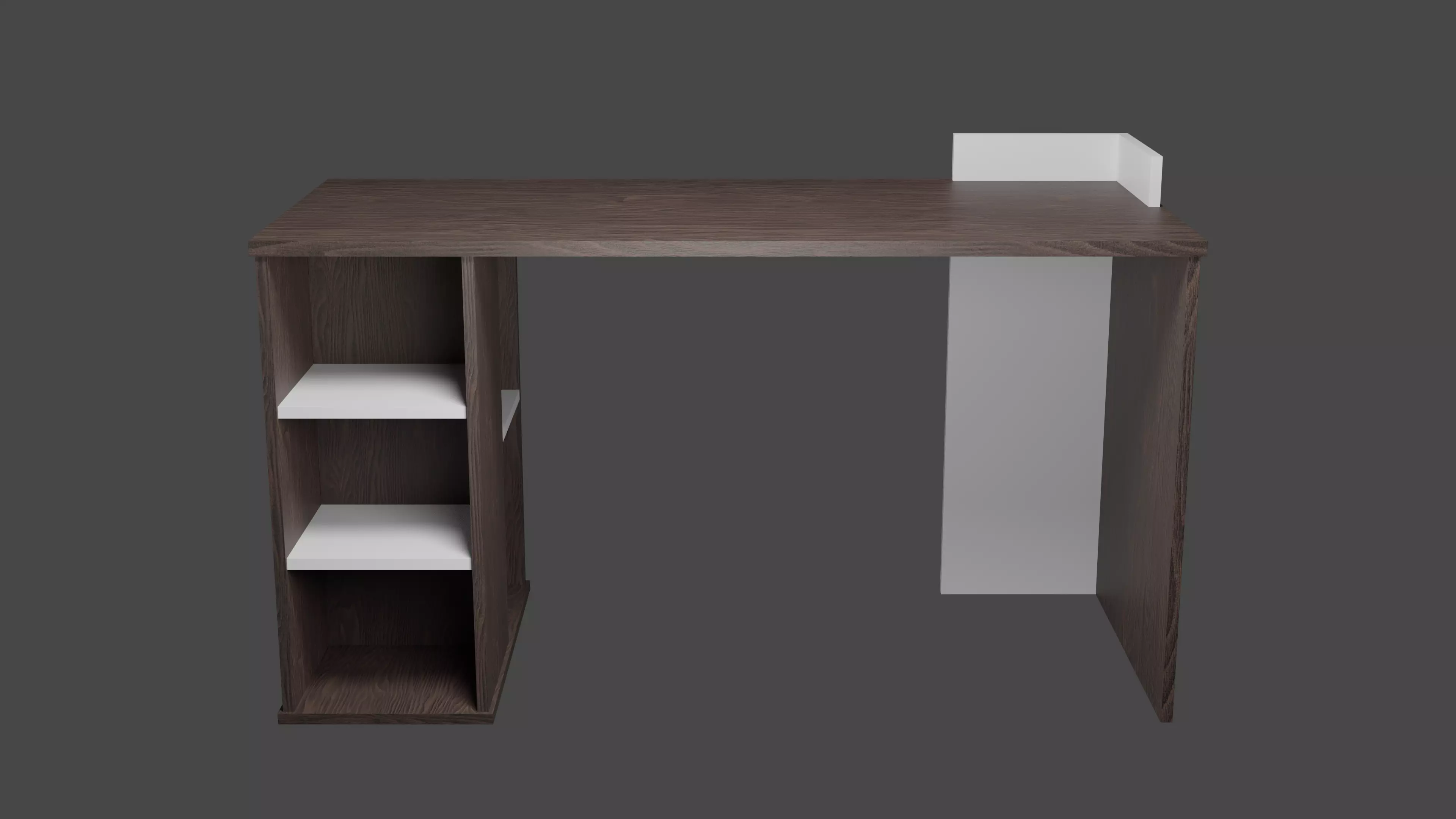 Low Poly Desk with shelves and drawers Low-poly 3D model_0