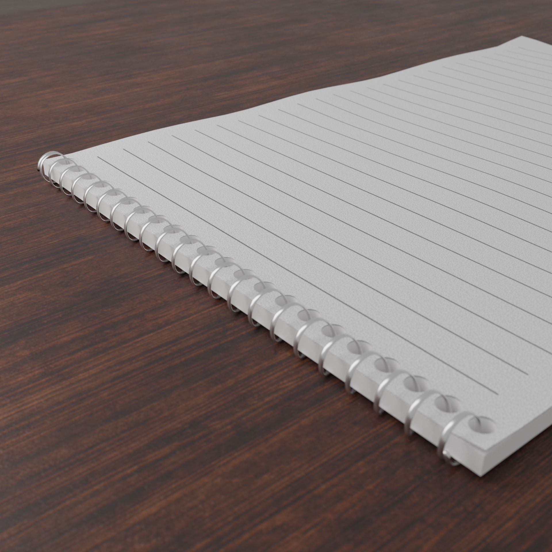 Notepad with a pen Low-poly 3D model_1