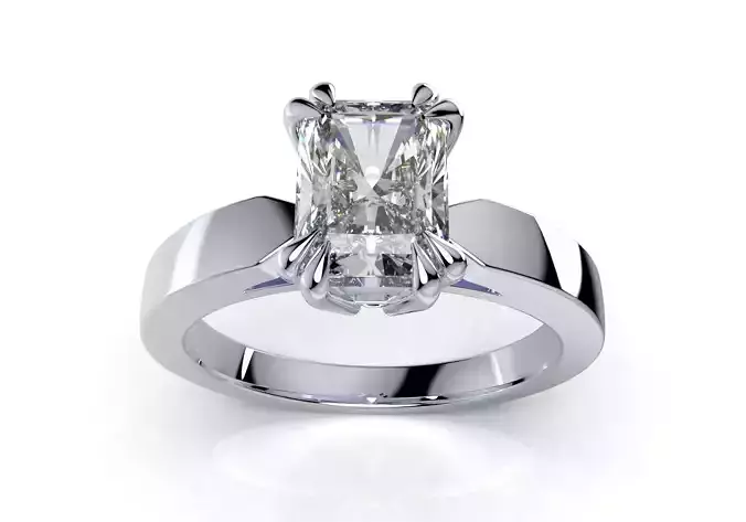 Diamond Radiant Shape Engagement Ring MEDIA Design-CC118 3D model