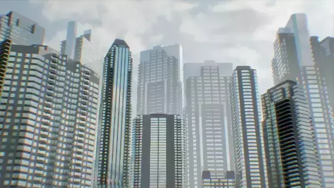 Low Poly High Rise Building Pack