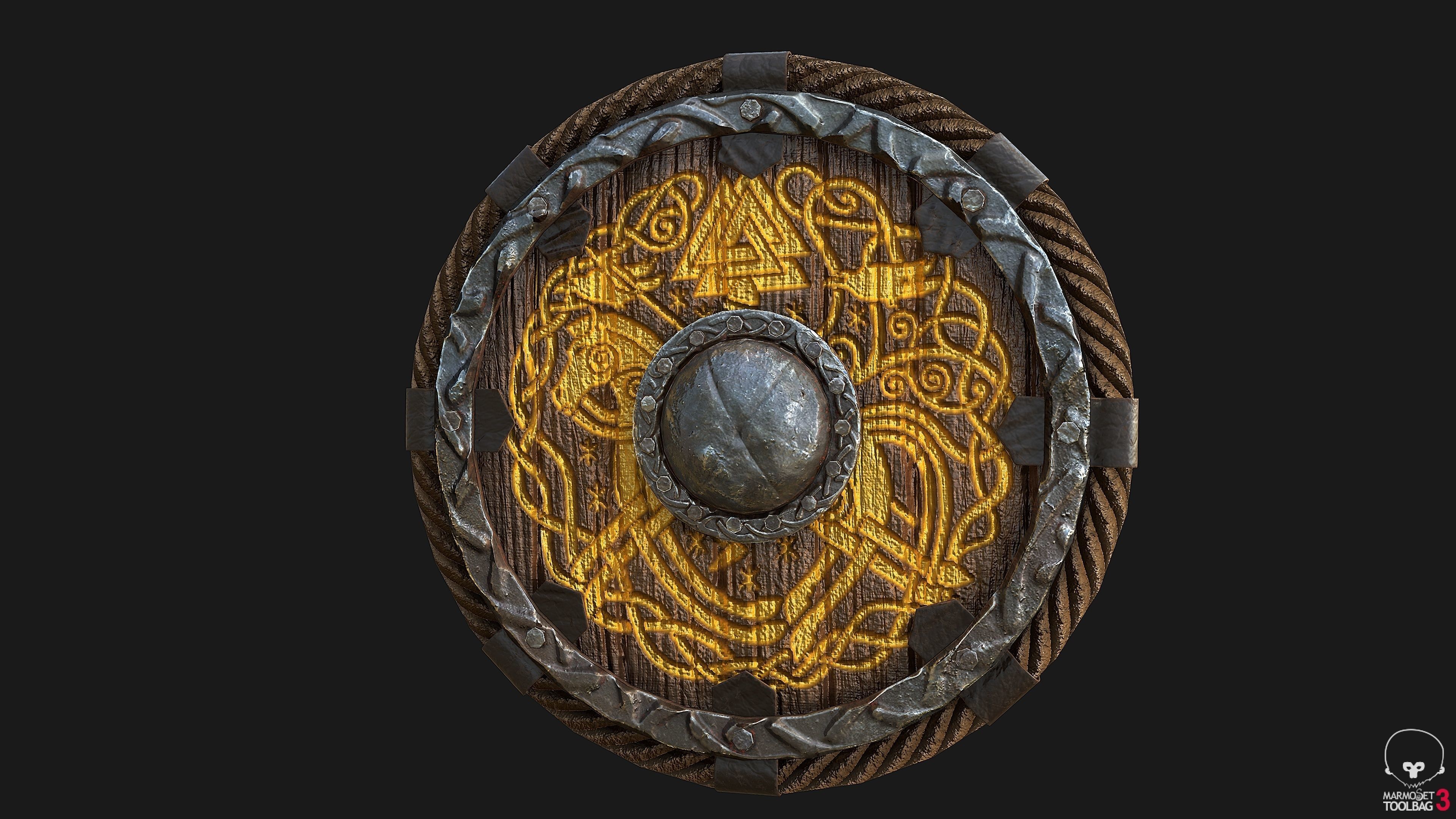 Viking Shields PBR Low-poly 3D model_5