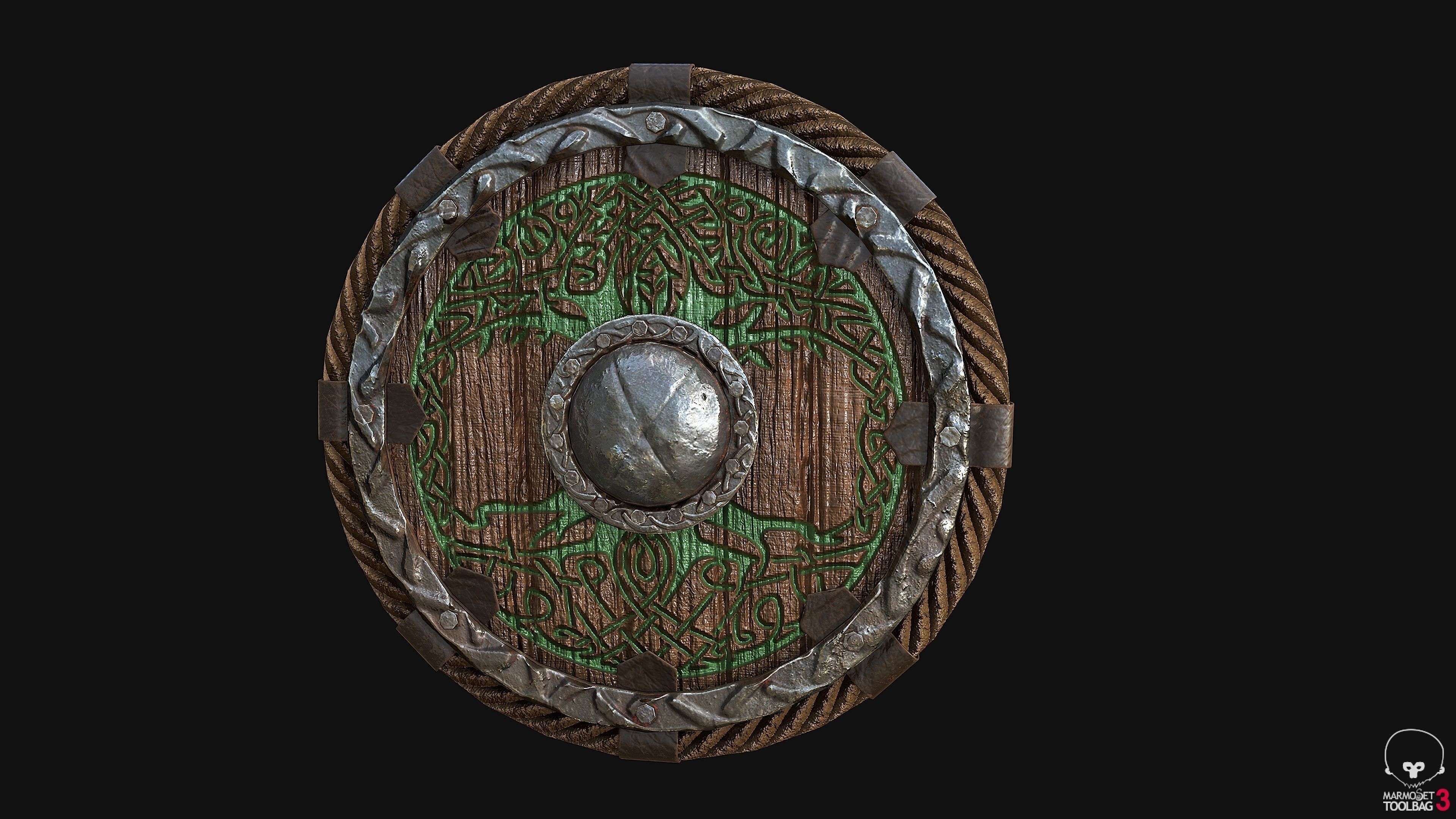 Viking Shields PBR Low-poly 3D model_3