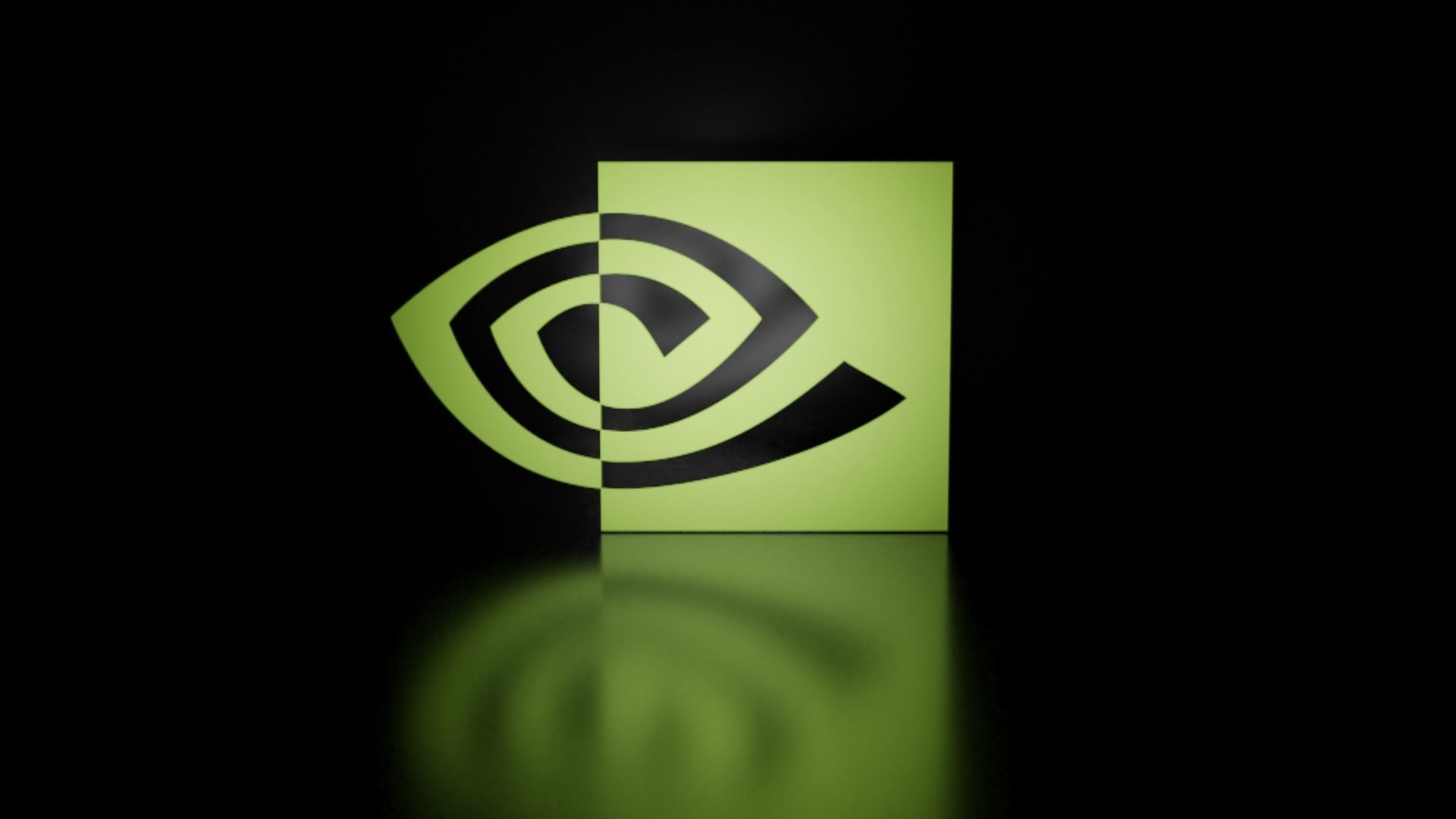 Nvidia logo Low-poly 3D model_0