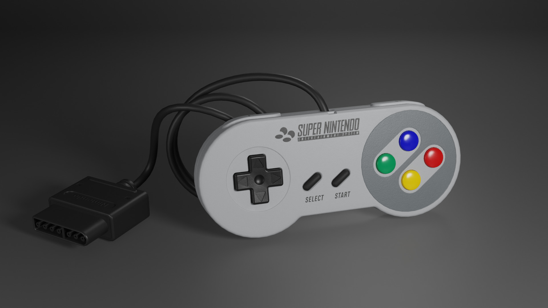 Super Nintendo Entertainment System SNES PAL 3D model_11