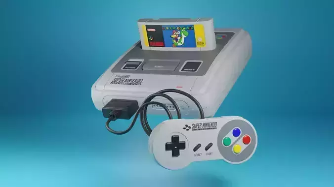 Super Nintendo Entertainment System SNES PAL 3D model