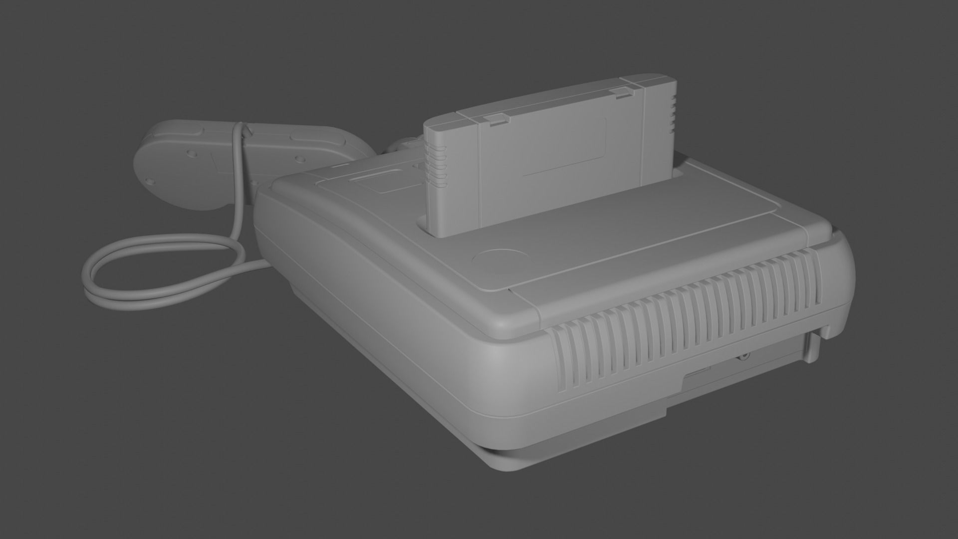 Super Nintendo Entertainment System SNES PAL 3D model_17