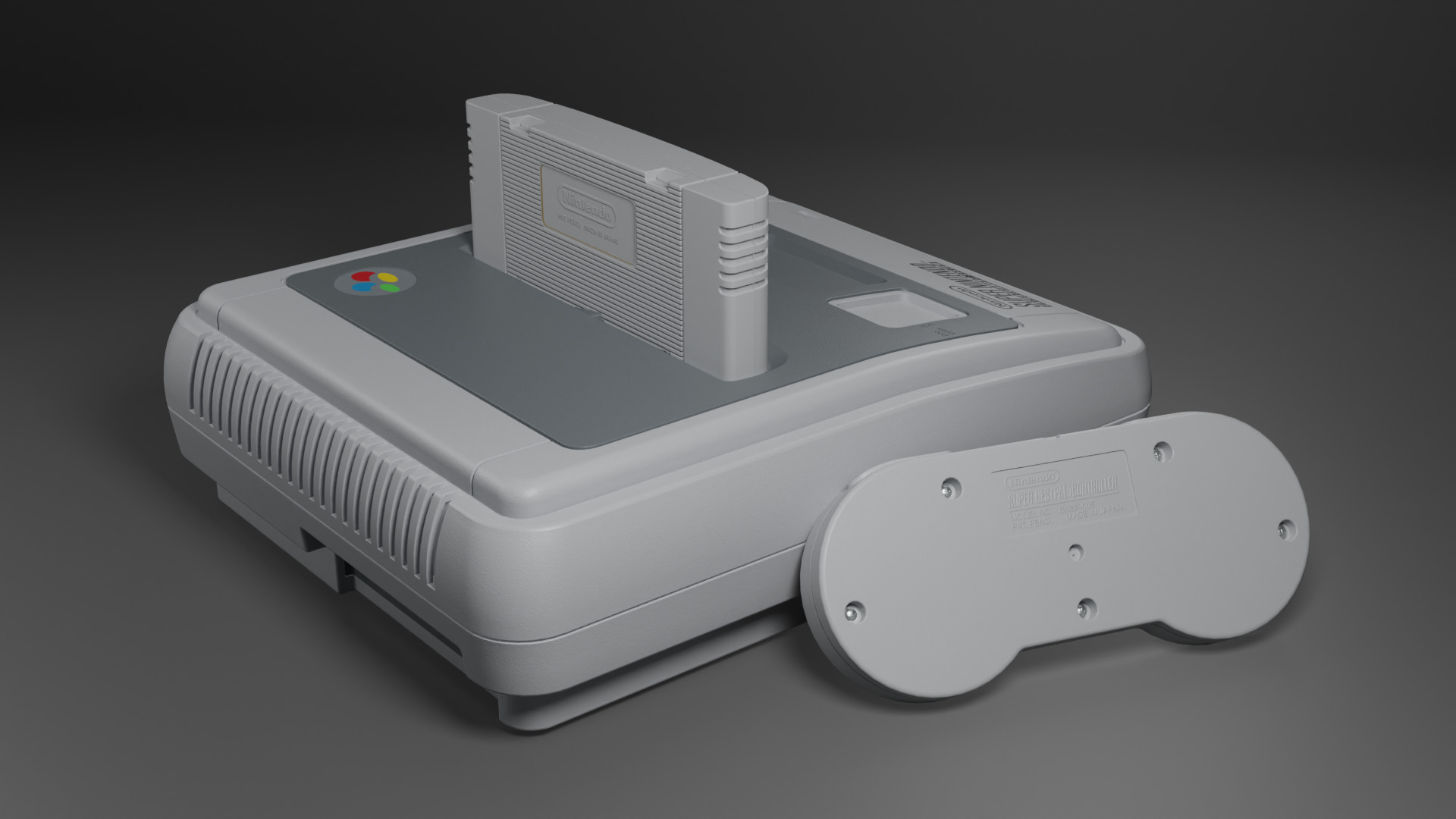 Super Nintendo Entertainment System SNES PAL 3D model_4