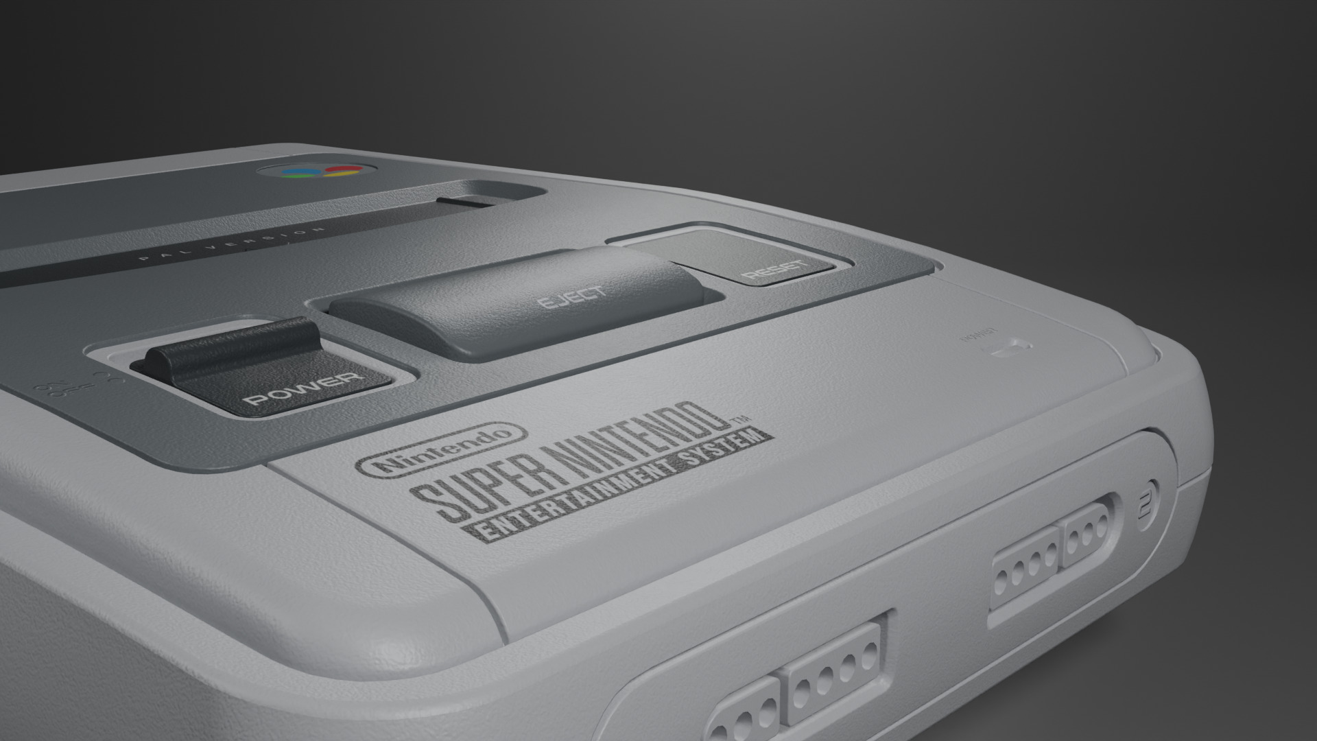 Super Nintendo Entertainment System SNES PAL 3D model_8