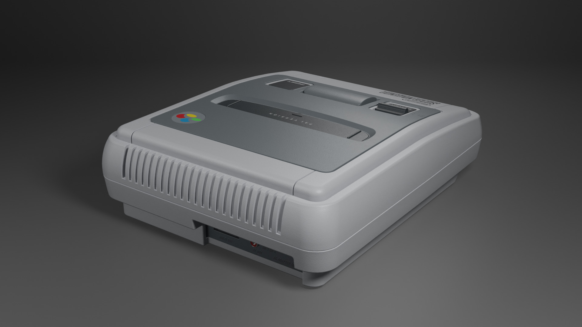 Super Nintendo Entertainment System SNES PAL 3D model_7