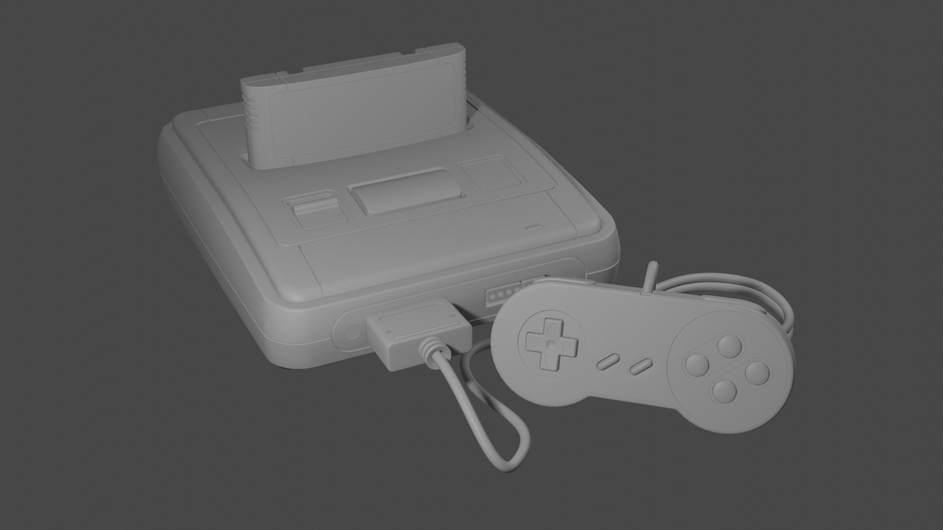 Super Nintendo Entertainment System SNES PAL 3D model_15