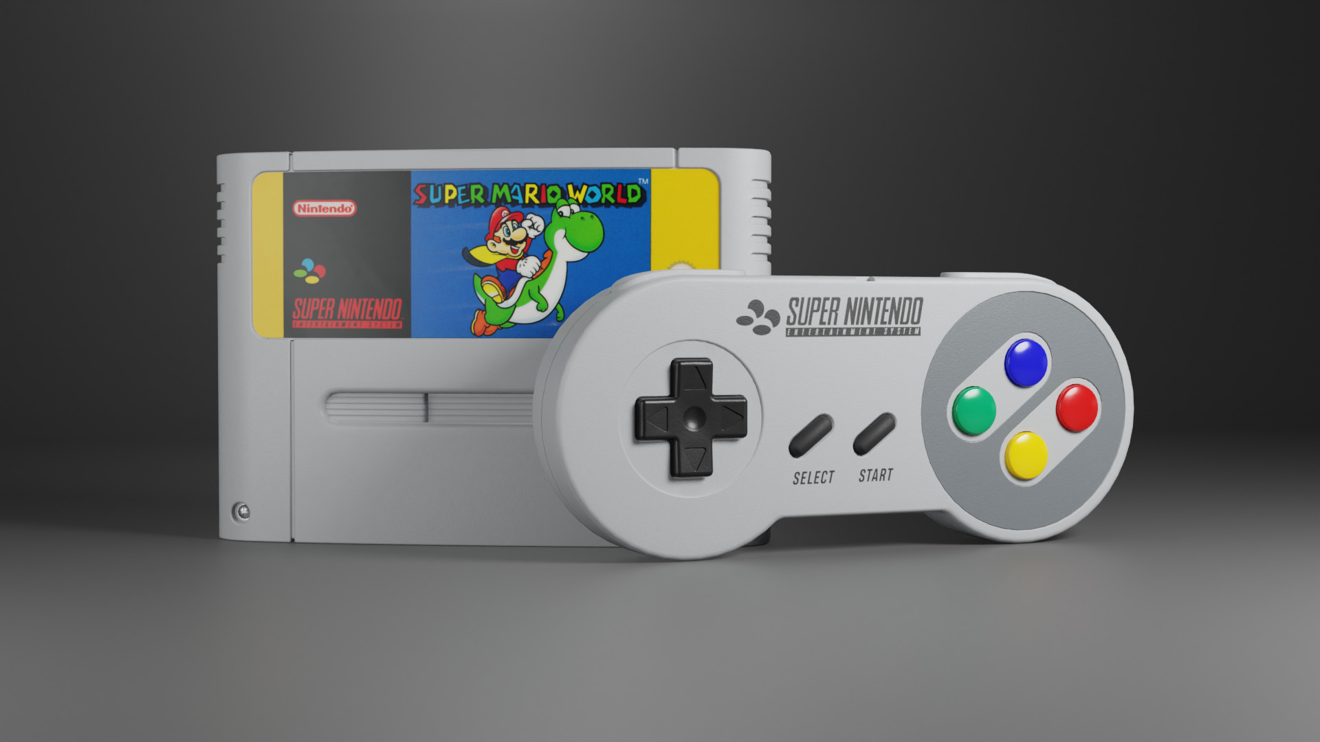 Super Nintendo Entertainment System SNES PAL 3D model_10