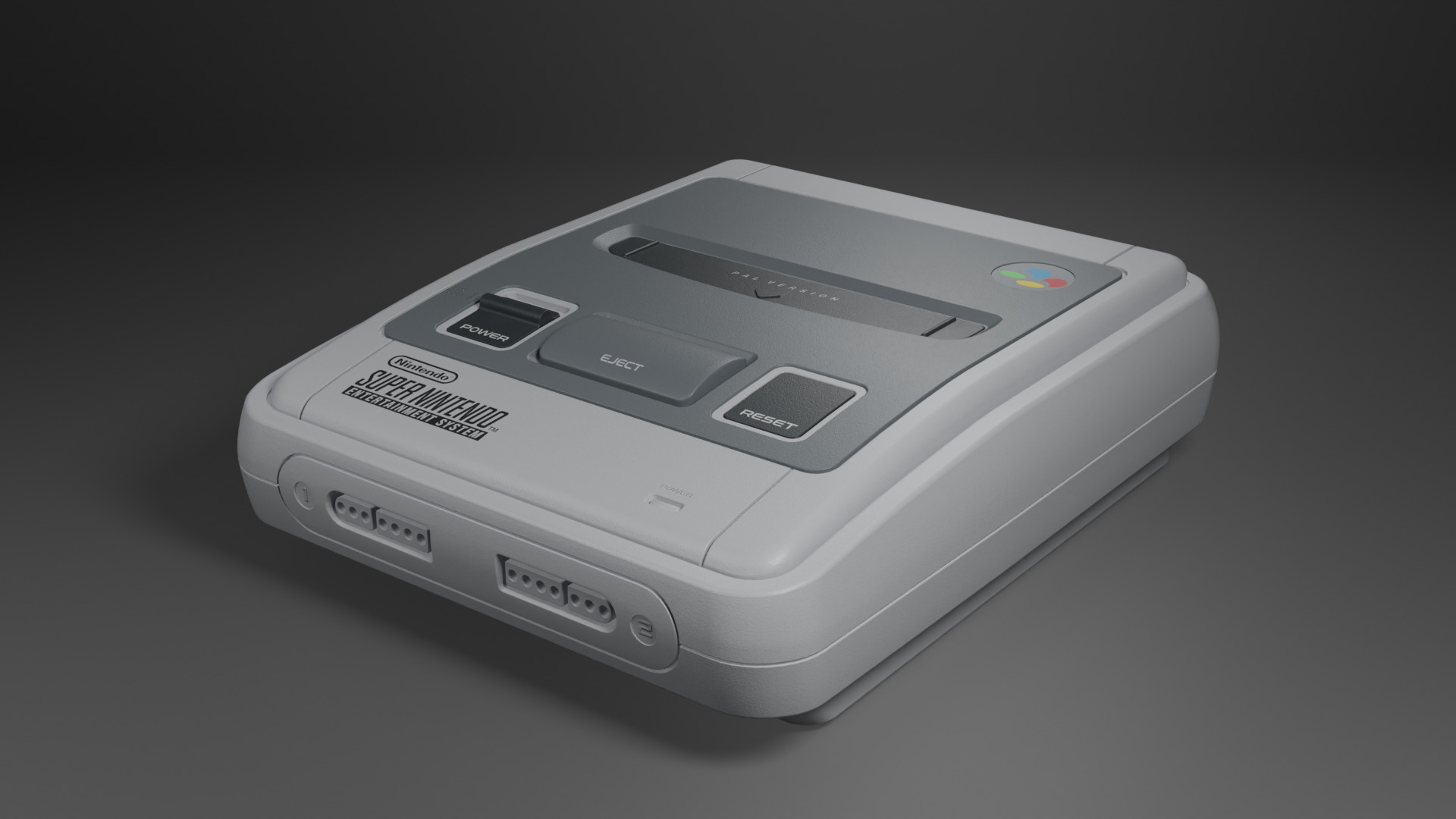 Super Nintendo Entertainment System SNES PAL 3D model_6