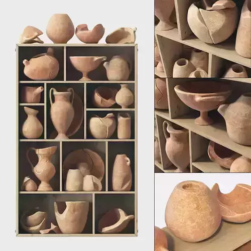 Dishes old clay splinter decor n1