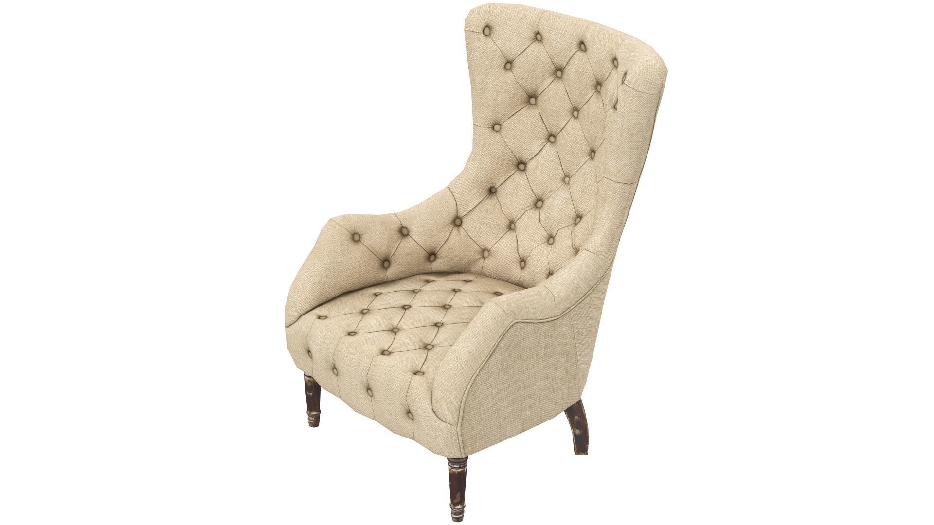 Armchair Aidan Gray Low-poly 3D model_5