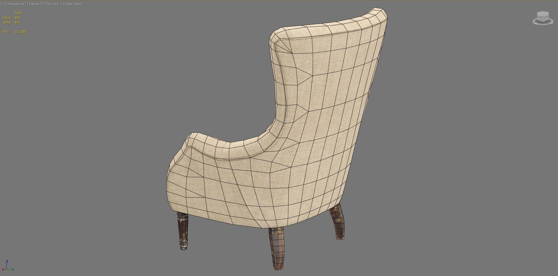 Armchair Aidan Gray Low-poly 3D model_20
