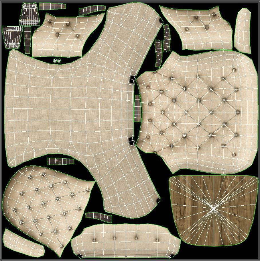 Armchair Aidan Gray Low-poly 3D model_23