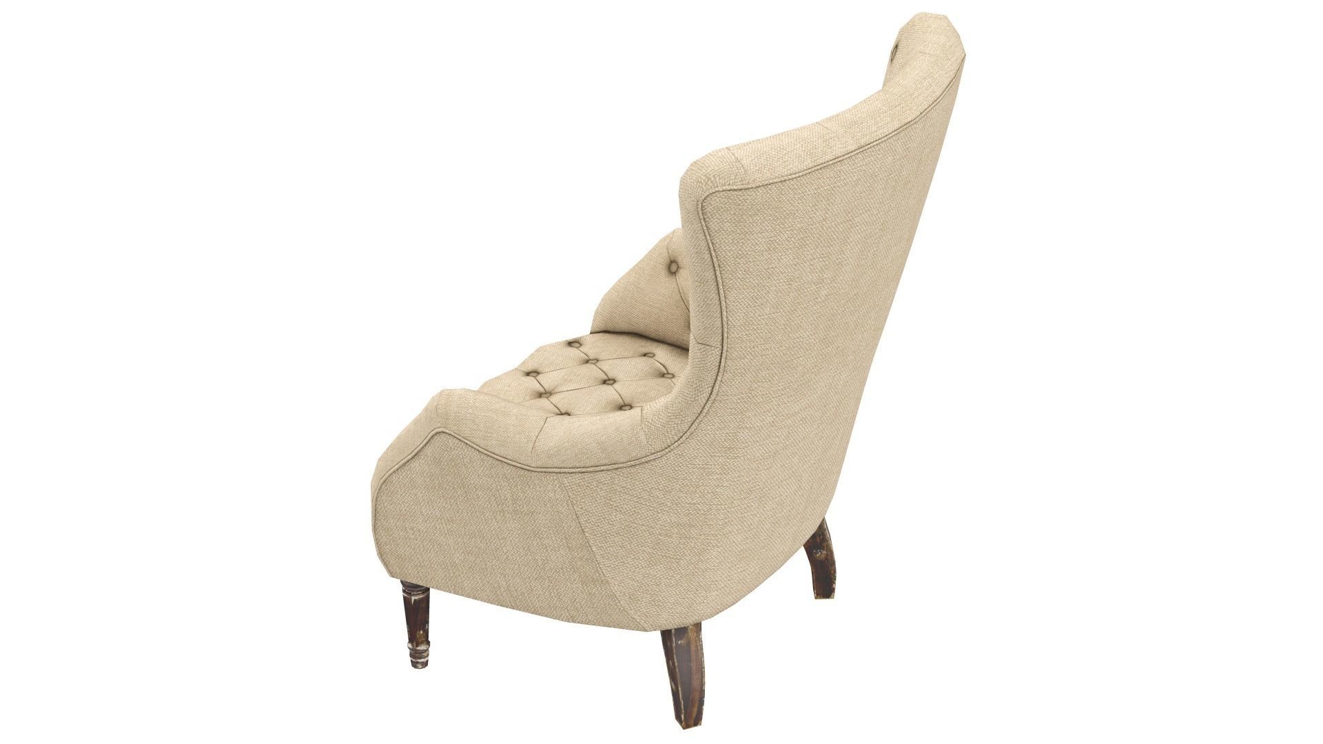 Armchair Aidan Gray Low-poly 3D model_6