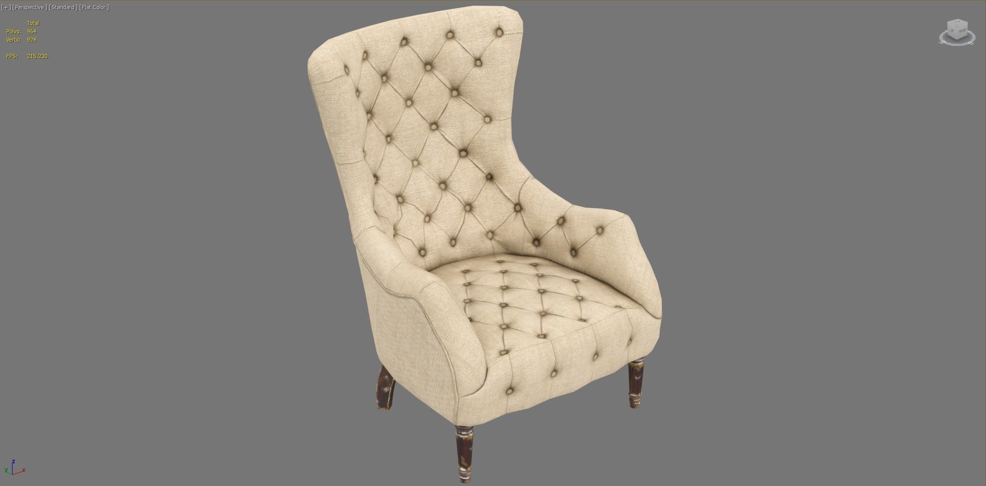 Armchair Aidan Gray Low-poly 3D model_22