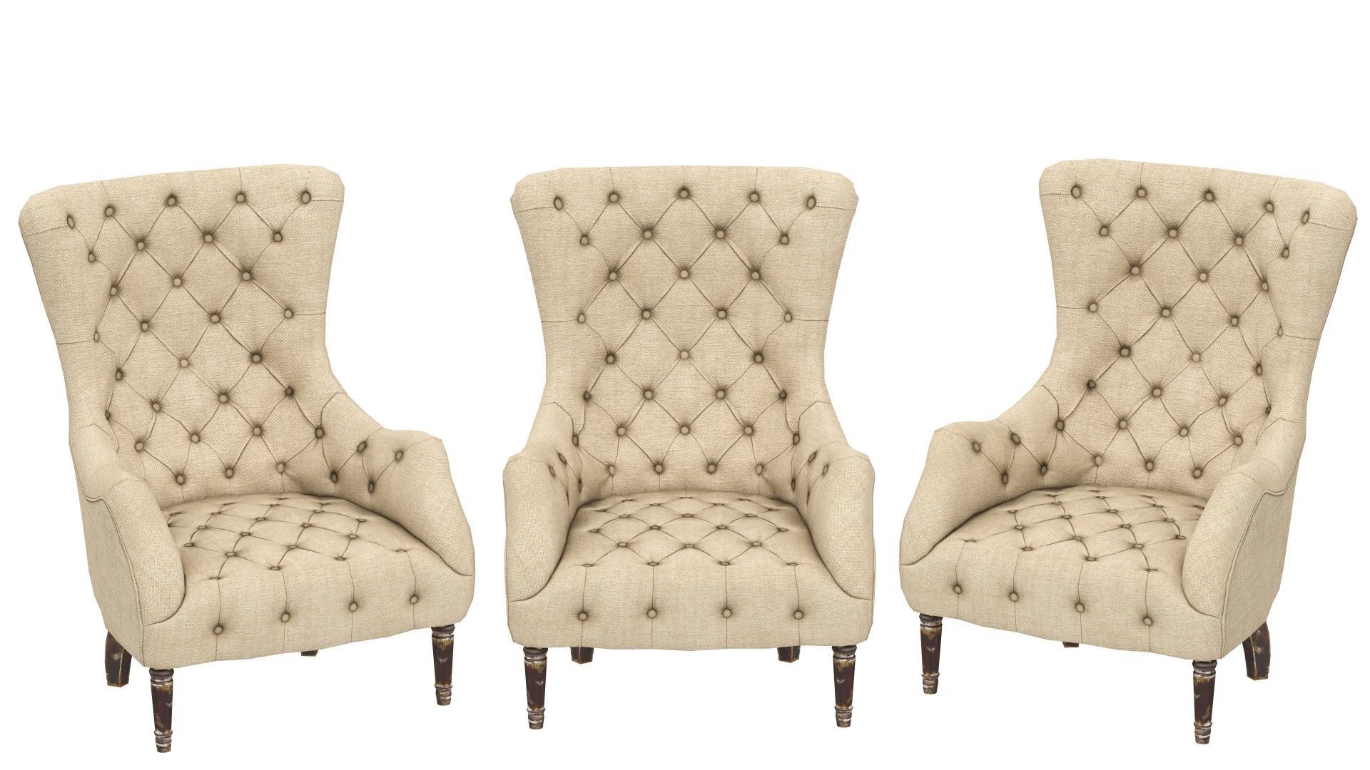 Armchair Aidan Gray Low-poly 3D model_10