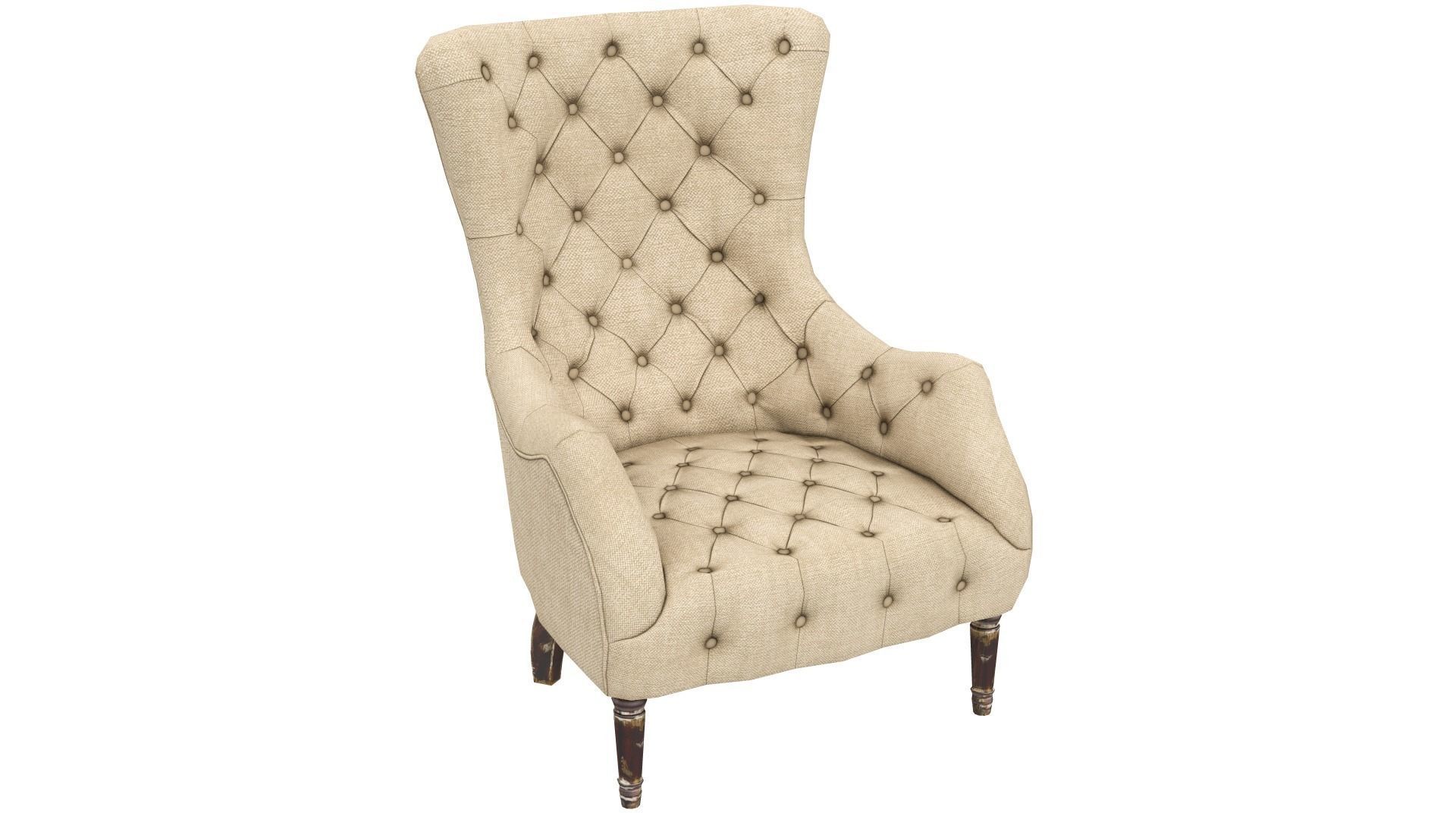 Armchair Aidan Gray Low-poly 3D model_3