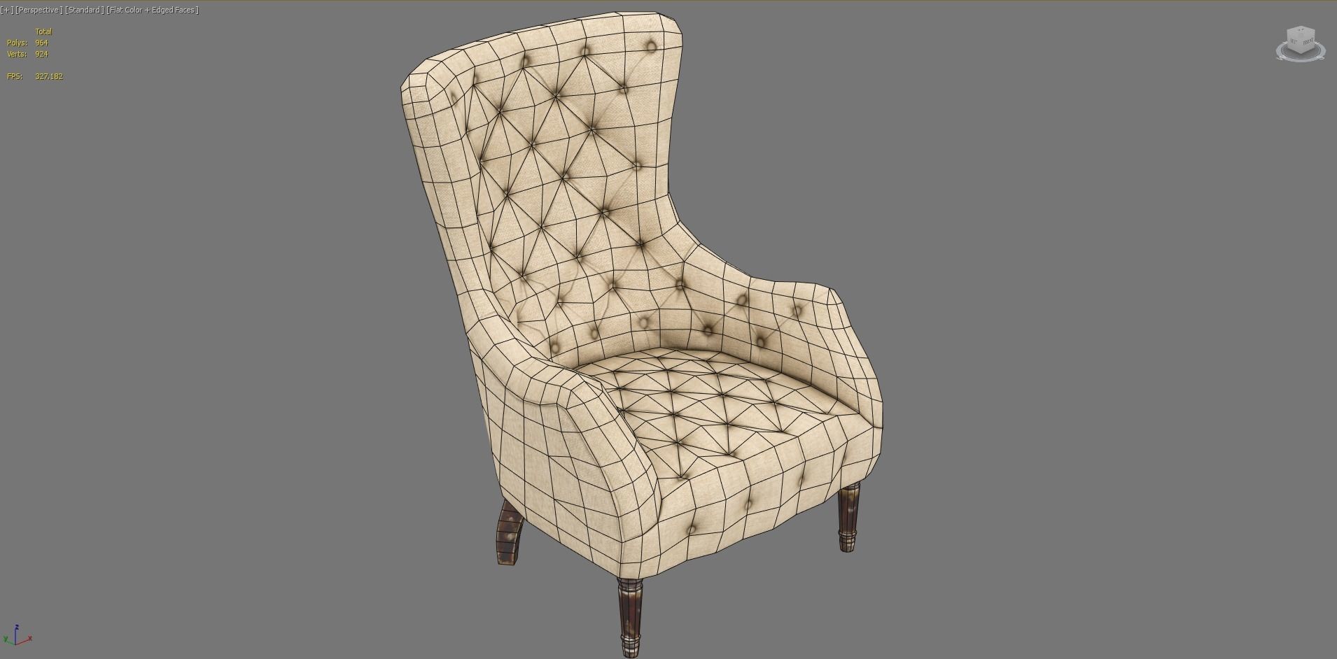 Armchair Aidan Gray Low-poly 3D model_18