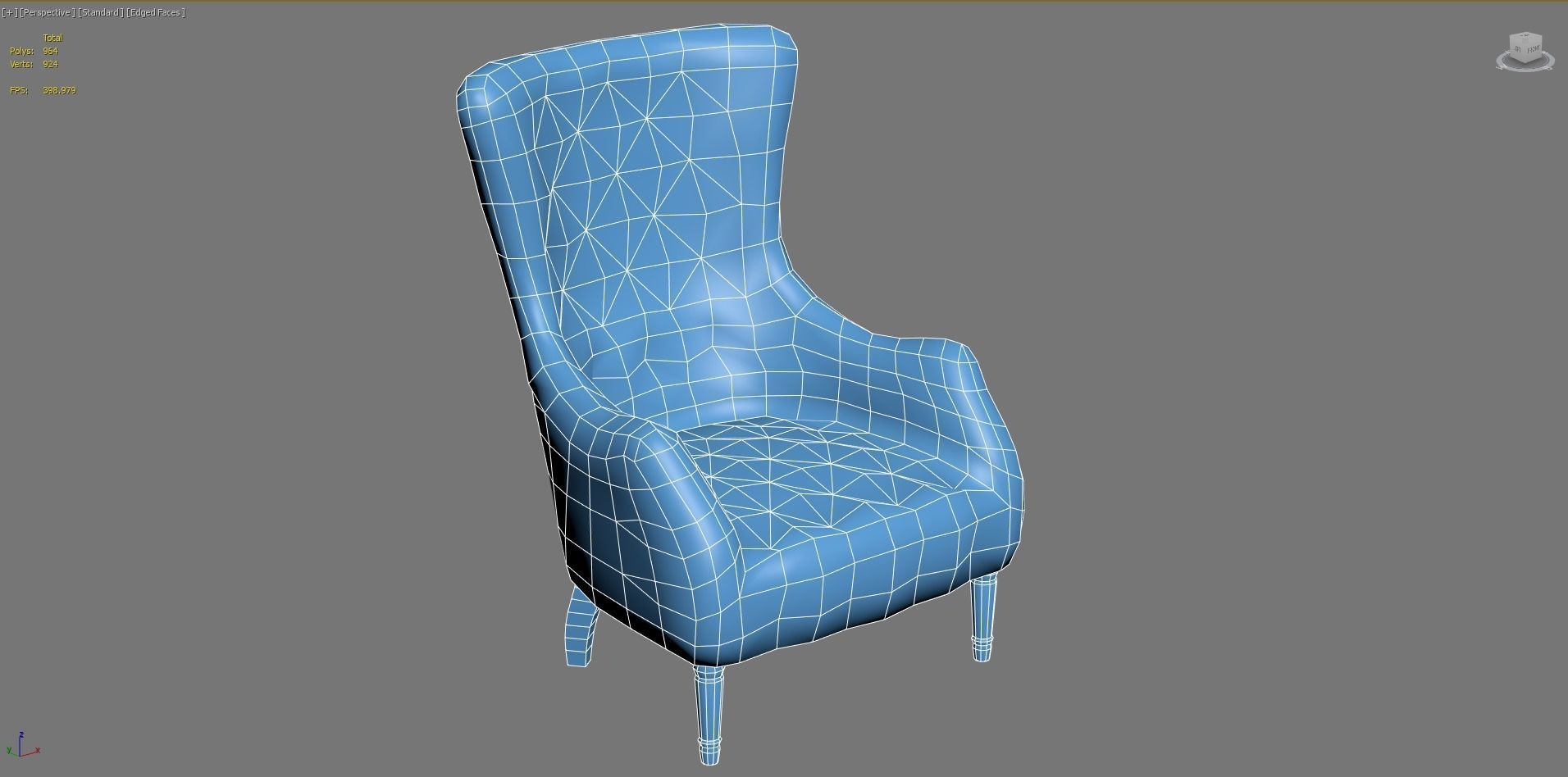 Armchair Aidan Gray Low-poly 3D model_12