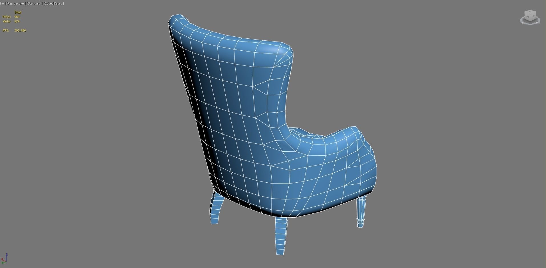 Armchair Aidan Gray Low-poly 3D model_14