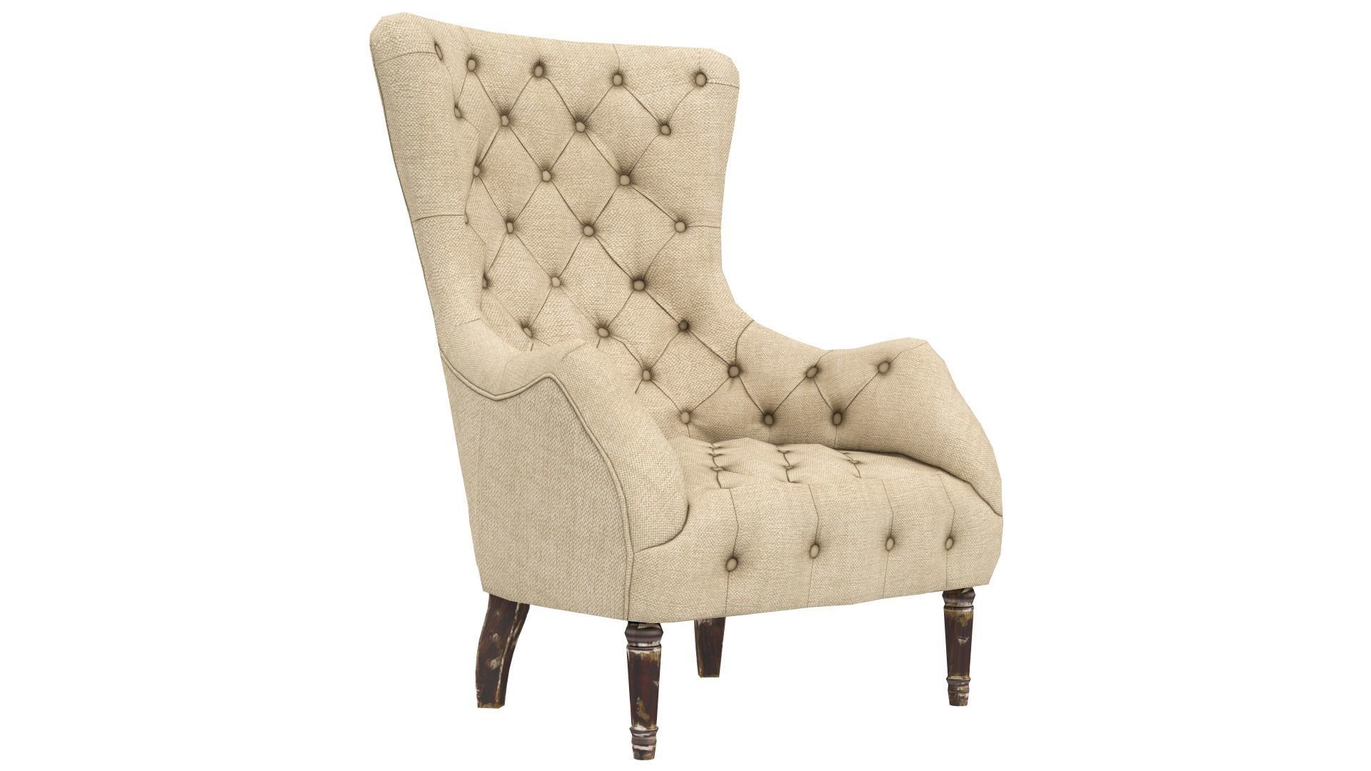 Armchair Aidan Gray Low-poly 3D model_2