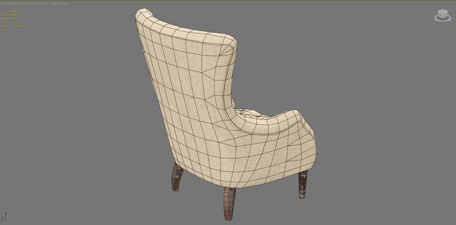 Armchair Aidan Gray Low-poly 3D model_19
