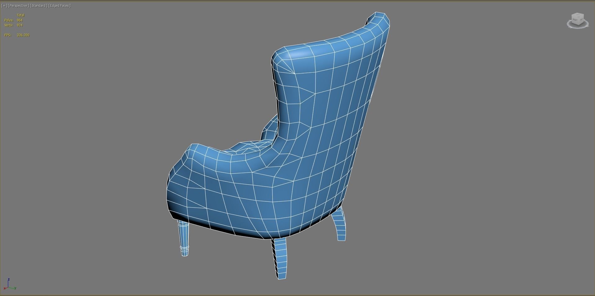 Armchair Aidan Gray Low-poly 3D model_13
