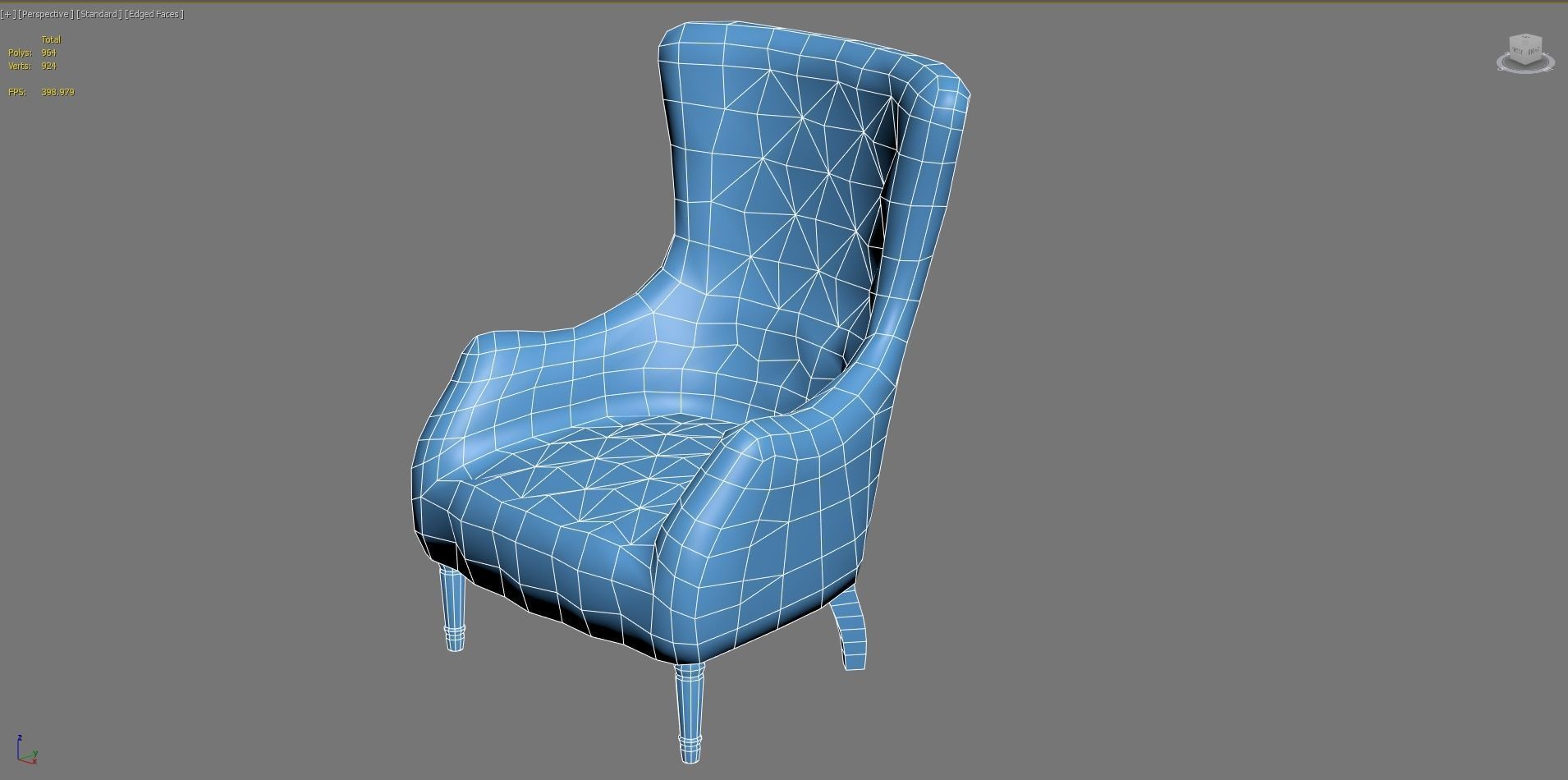 Armchair Aidan Gray Low-poly 3D model_11