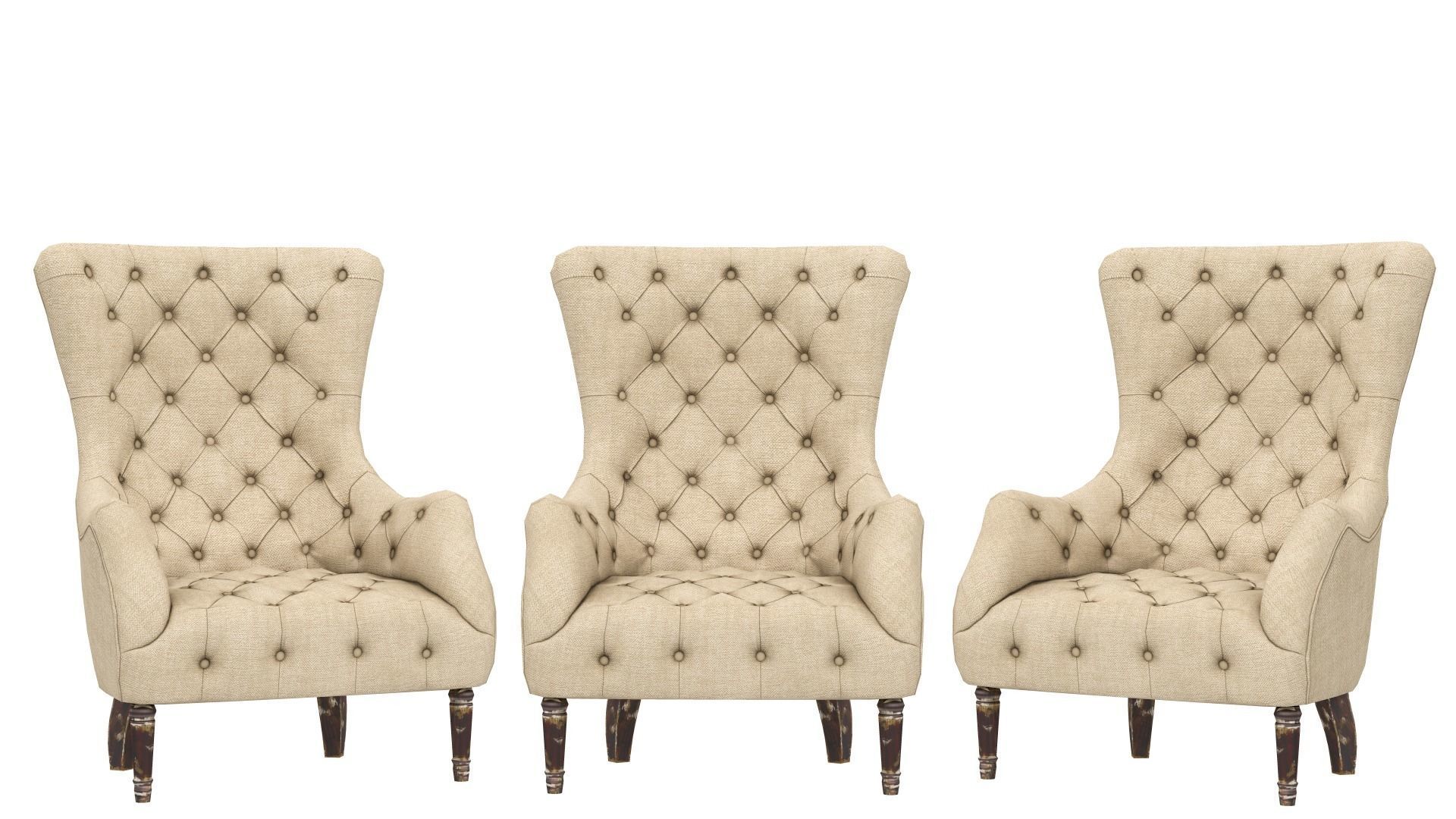 Armchair Aidan Gray Low-poly 3D model_9