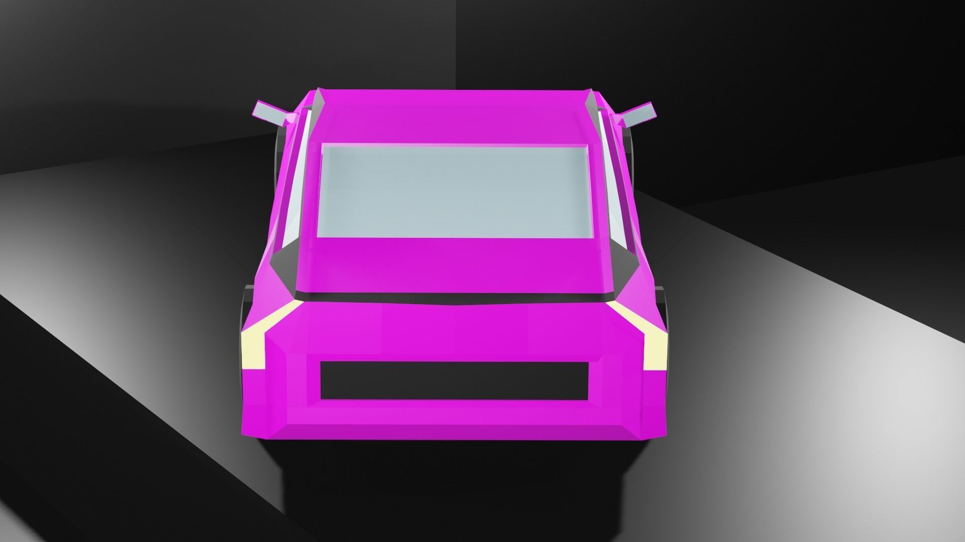 Lowpoly Sport Car - Neon Pink Low-poly 3D model_2