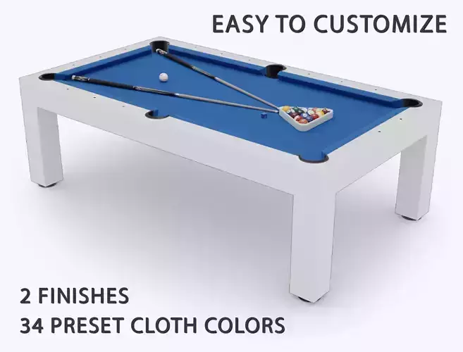 PBR Customizable Pool Table Low-poly 3D model