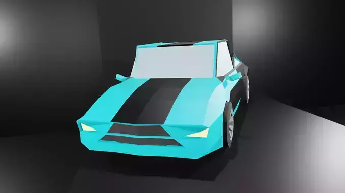 Lowpoly Sport Car - Type 2 - Light Blue Low-poly 3D model