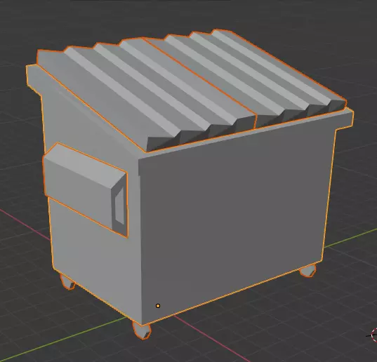 dumpster trash can on wheels Free low-poly 3D model_0