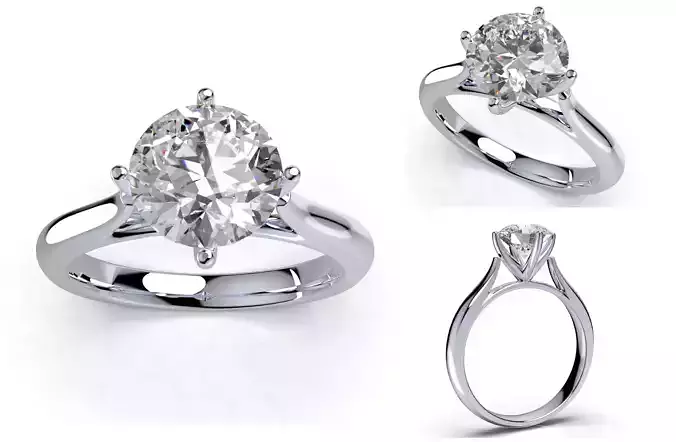 CC119-Engagement Ring Solitaire 3D Design