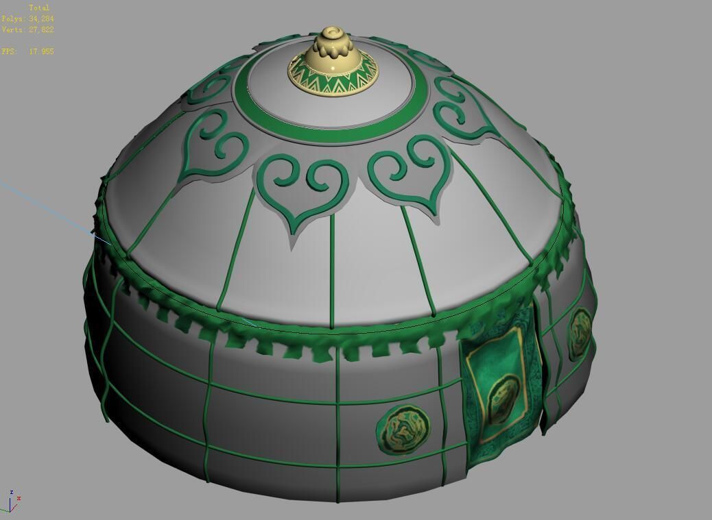 Mongolia-Military-Green Tent 13 3D model_4