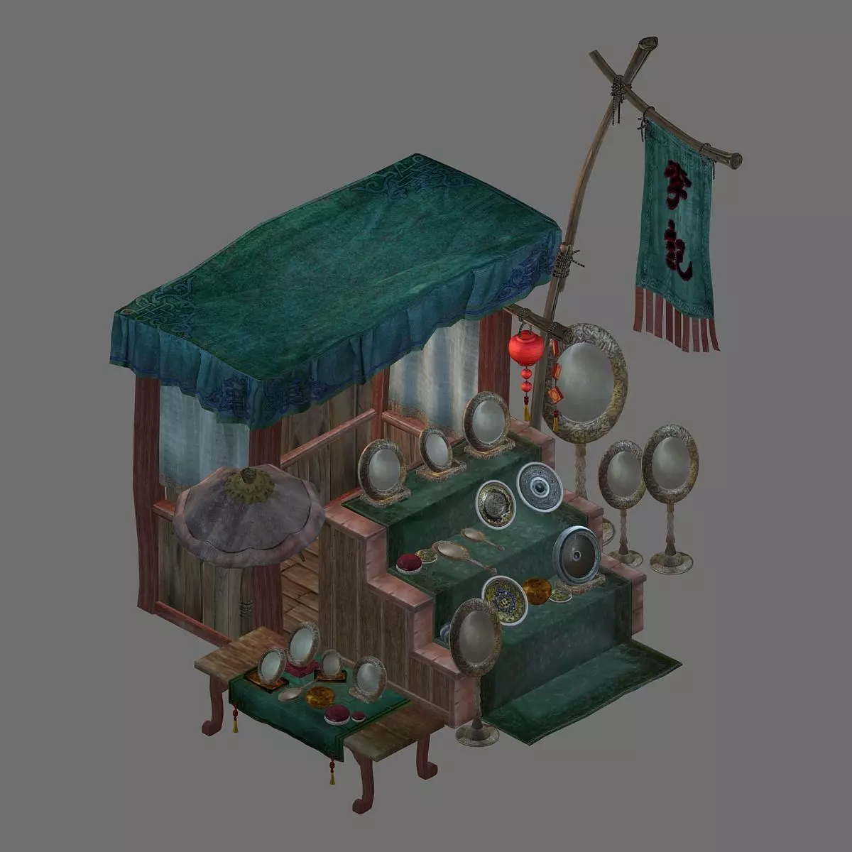 National Crafts-Bronze Mirror Booth 12 3D model_0