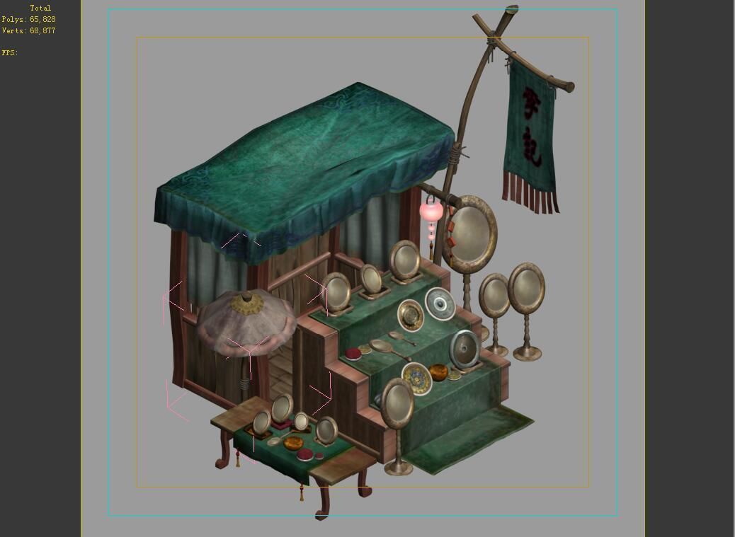 National Crafts-Bronze Mirror Booth 12 3D model_2