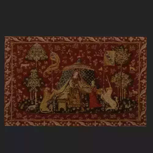  Lady and Unicorn Medieval Tapestry Low-poly 3D model